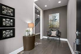 dark grey accent wall and lighter grey