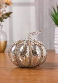 4 Glittered Mercury Glass Pumpkin