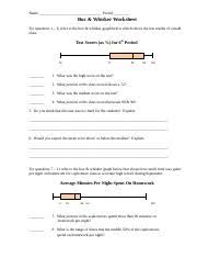 Just like the name suggests, the rectangle you see is called a box. Box And Whisker Plot 2 Name Date Topic Box And Whisker Plot Worksheet 1 1 Draw A Box And Whisker Plot For The Data Set 2 Draw A Box And Whisker Plot Course Hero