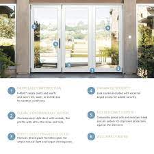 Jeld Wen F 4500 107 5 In X 80 In White Right Hand Folding Primed Fiberglass 3 Panel Patio Door Kit With Impact Glass And Screen