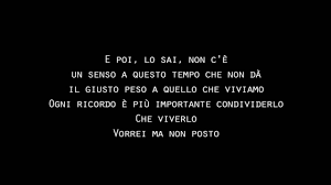 Vorrei ma non posto e ancora un'altra estate arriverà e compreremo un altro esame all'università e poi un tuffo nel mare nazional popolare la voglia di cantare tanto non ci passerà e come faranno i figli a prenderci sul serio con le prove che negli anni abbiamo lasciato su facebook papà che ogni weekend era ubriaco perso J Ax Fedez Vorrei Ma Non Posto Testo Lyrics Youtube