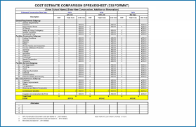 Construction Bid Comparison Template Excel 1740