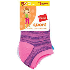 Hanes Sport No Show Socks 4 1 Bonus Pack Little Girls