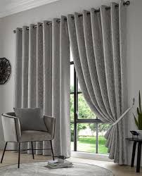 keswick silver marble eyelet curtains