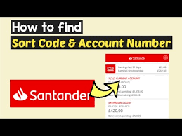 find santander account number and sort