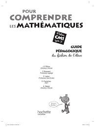 CM1 Livre Du Maitre Pour Comprendre Les Maths PDF | PDF | Multiplication |  Division