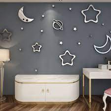 3d Moon Stars Wall Stickers Acrylic