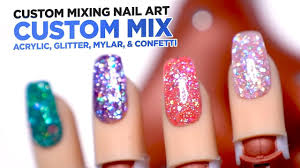 nails acrylic glitter mylar confetti