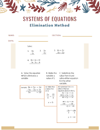 equation elimination method