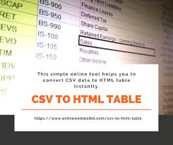 csv to html table converter simple