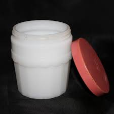 Cosmetic White Milk Glass Jar