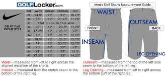 Nike Dri Fit Flat Front Tech Golf Shorts Size Chart