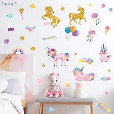 Cartoon Diy Unicorn Rainbow Wall