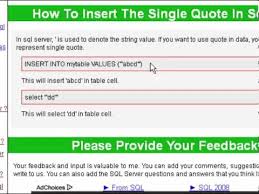 Enjoy reading and share 72 famous quotes about server with everyone. How To Insert The Single Quote In Sql Server Youtube