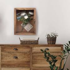 Wall Mounted Burnt Wood Shadow Box With