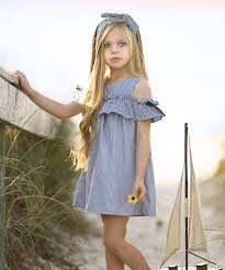 Shop by apptnow at certain stores. Mia Belle Girls Blue Stripe Ruffle Off Shoulder Dress Toddler Girls Best Price And Reviews Zulily