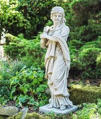 Harp Stone Cast Garden Statue