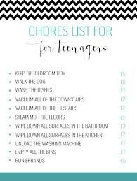 Chores List For Teenagers What We Pay Chore List