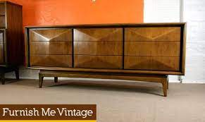 The form shape requires high form accuracy. United Furniture 1950s Diamond Front Triple Dresser