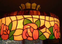 Stained Glass Pendant Fixture Antique