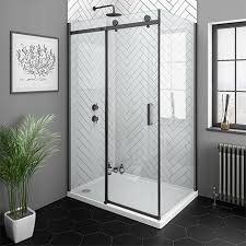 frameless sliding door shower enclosure