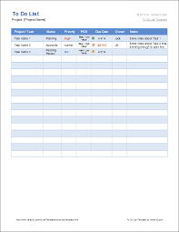 free to do list template for excel