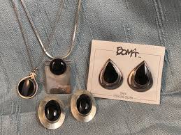 sterling silver onyx boma jewelry set