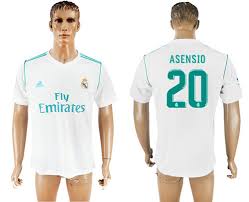2017/18 adidas real madrid l/s home jersey real madrid l/s home jersey the 2017/18 adidas real madrid l/s home jersey is here and gives the home jersey an even more sleeker, all white look. 2017 18 Real Madrid 20 Asensio Home Thailand Soccer Jersey