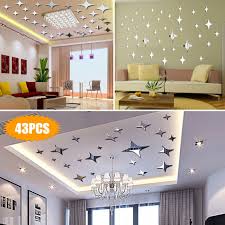 3d Mirror Star Wall Sticker Removable