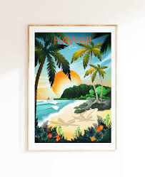 Hawaii Beach Print Tropical Wall Art
