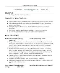 Medical Assistant Duties Resume Summary For Medical Assistant Resume