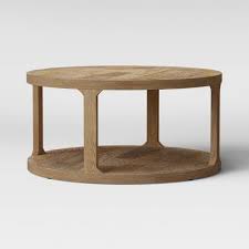 Solid, round coffee table build. Castalia Round Natural Wood Coffee Table Threshold Target