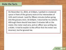 a letter to a parking ticket