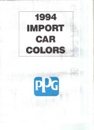 1994 Import Car Colors Automotive Paint Color Chart Ppg