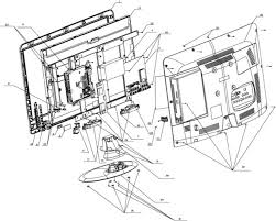 the exploded view of a lcd tv