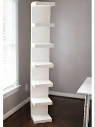 Glossy Wooden Wall Shelf Unit White