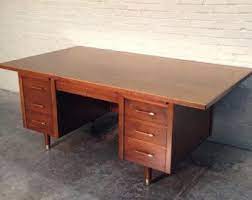 Qr code link to this post. Awesome Mid Century Modern Executive Desk Large Wood Top 42 X 76 By Indiana Great Ea Modern Executive Desk Mid Century Modern Desk Mid Century Modern