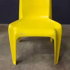 Plastic Chair In Yellow 1970s For