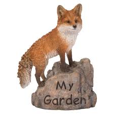 Rock Red Fox Resin Ornament Vivid Arts