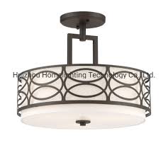 Light Metal Caged Ceiling Lamp