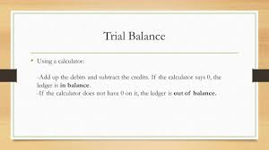Trial Balance The Information For Ledgers Comes From