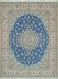 hand knotted persian 6x8 blue nain rug