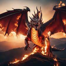 photo fire dragon flying