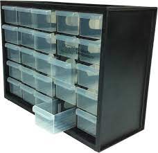 The shelves inside the cabinet can be folded 90° for total modularity to be used with almost all kis storage boxes. 25 Drawer Part Cabinet M25d L303xb125xh223mm Singapore Eezee