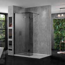 1200mm wetroom 10 smoked glass shower