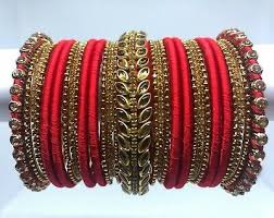 Indian Bollywood Jewellery Thread Bangles Beautiful Designer Wedding Bangle  Set. | eBay