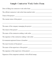 Work Request Form Doc Maintenance Order Sample Change Construction