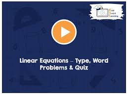 Linear Equations Type Word Problems