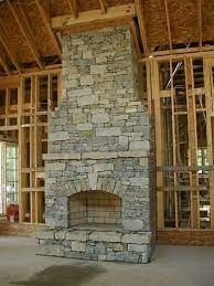Stunning Dry Stack Stone Fireplace With