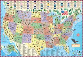 Perfect us map for office usa wall map: Illustrated Map Of The Us For Kids Maps Com Com
